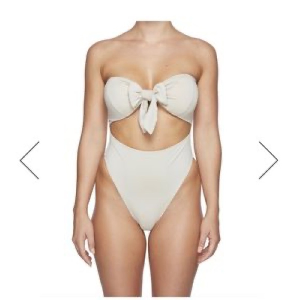 Myra swim dion tie front strapless one piece